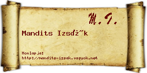 Mandits Izsák névjegykártya